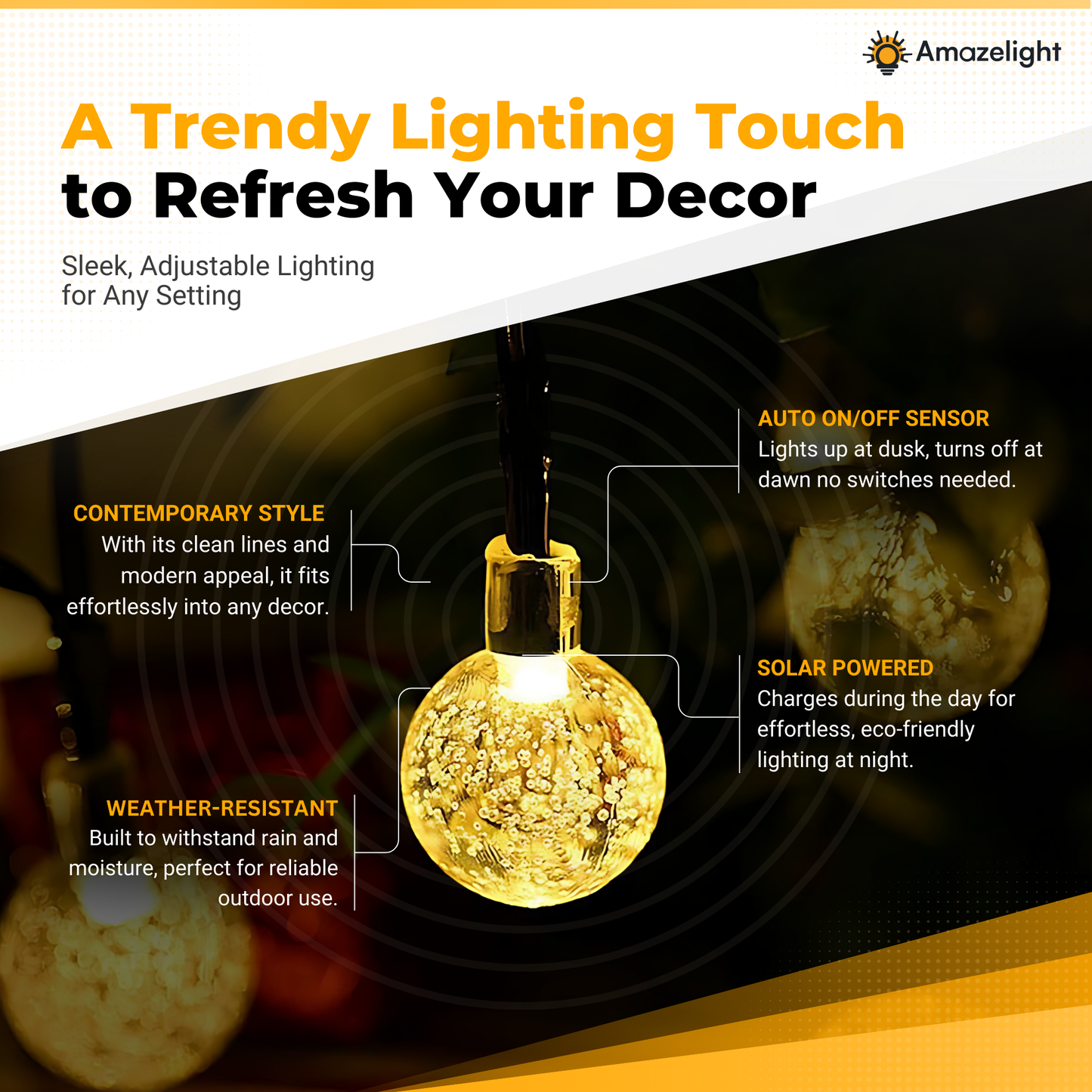 Globe Solar String Lights