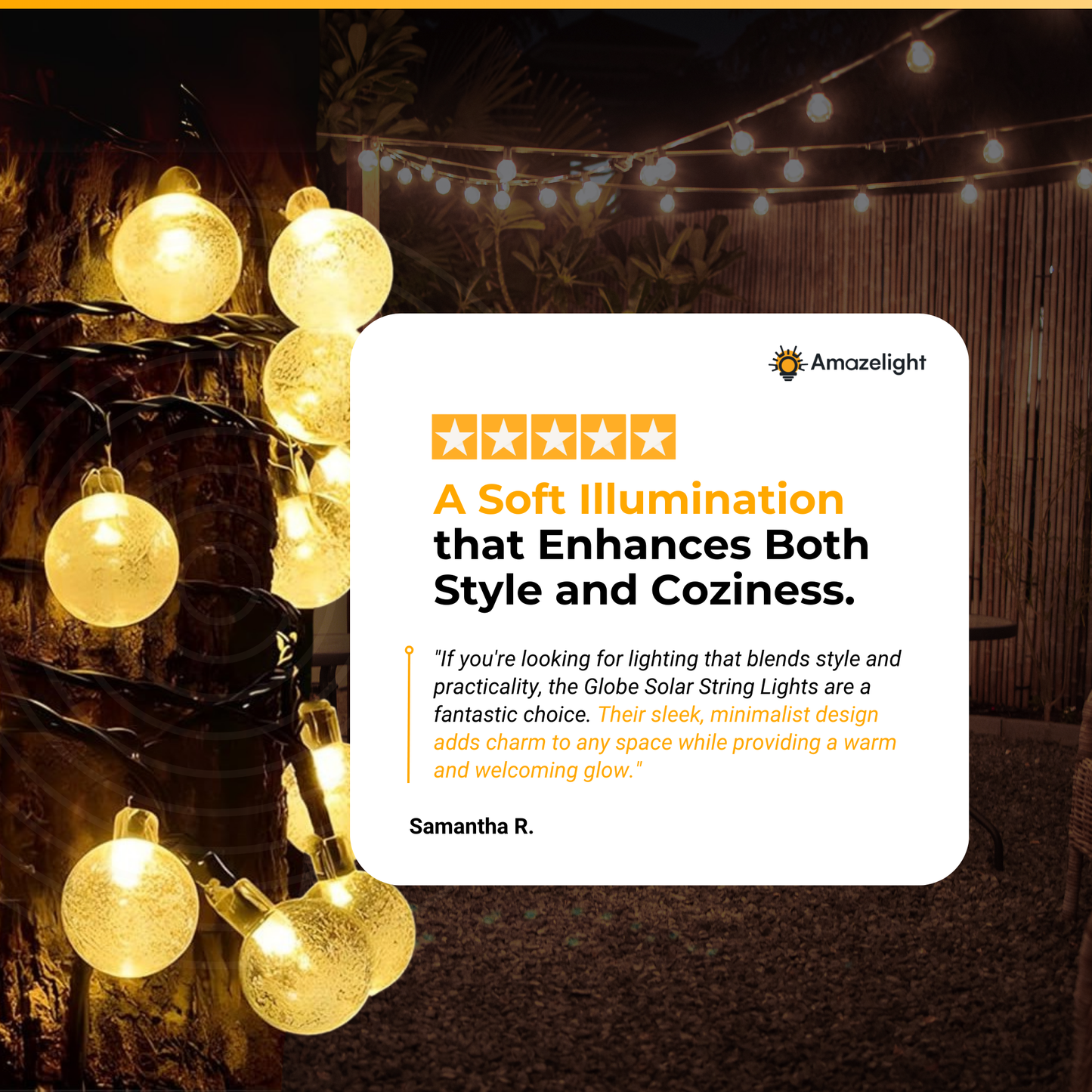 Globe Solar String Lights