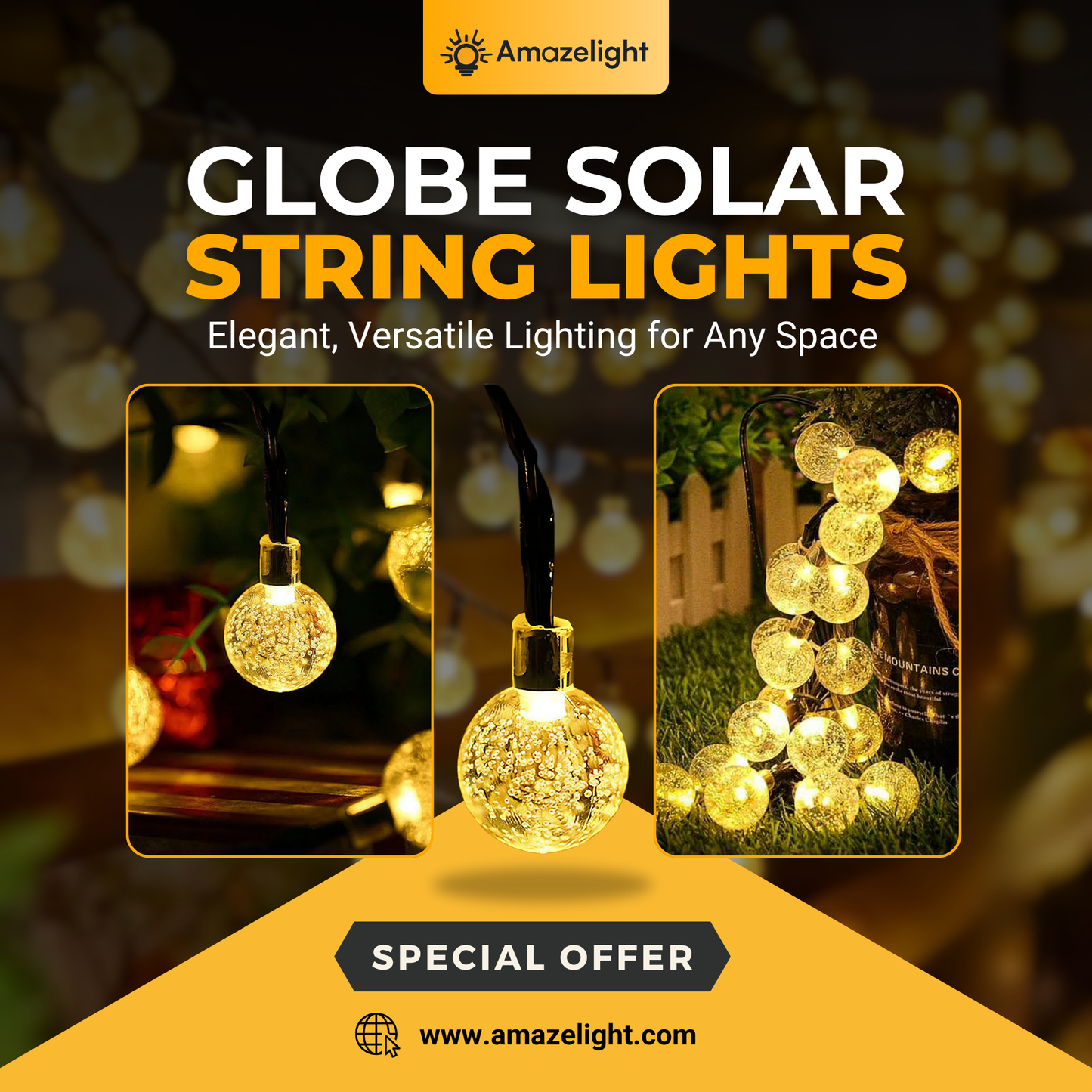 Globe Solar String Lights
