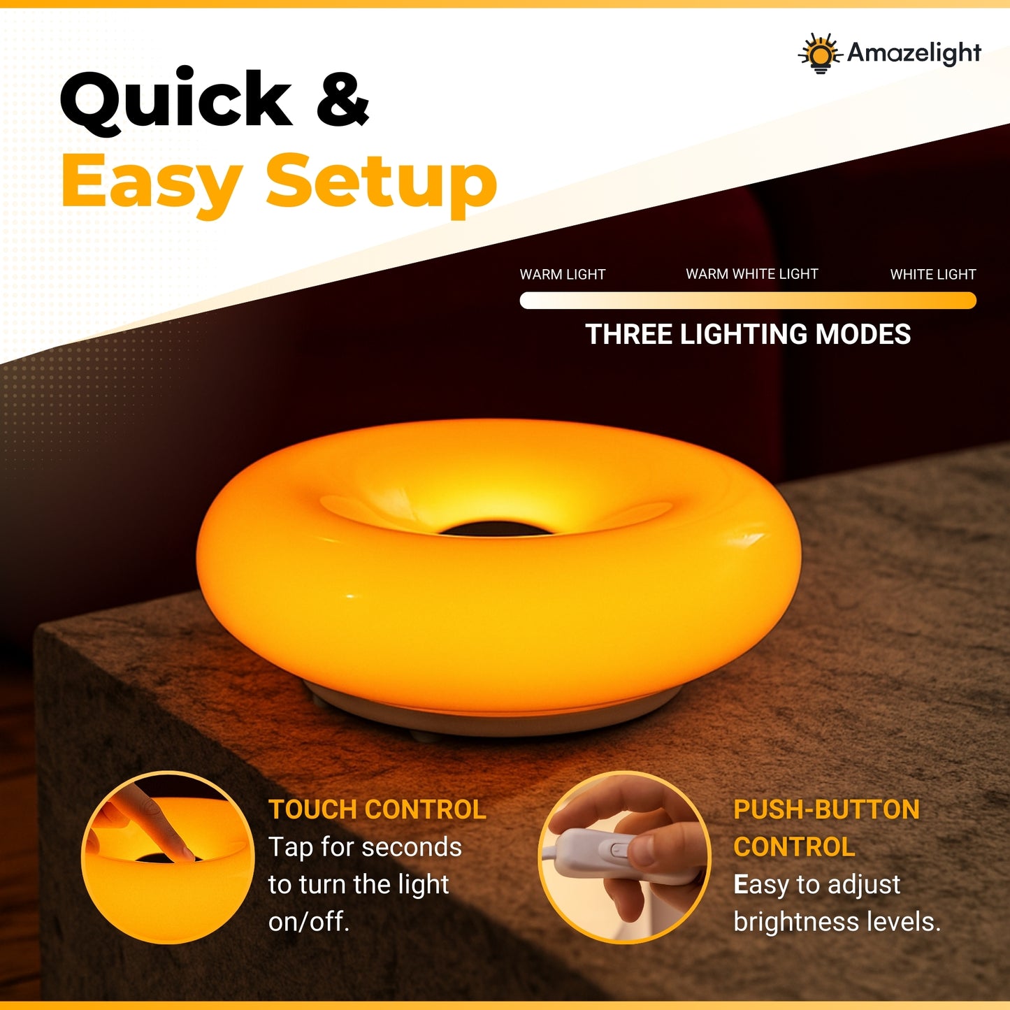Amaze Orange Donut Lamp