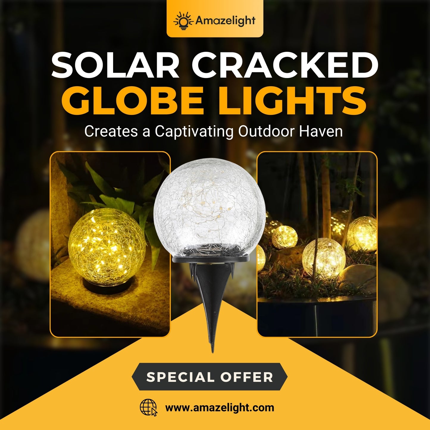 Solar Cracked Globe Lights