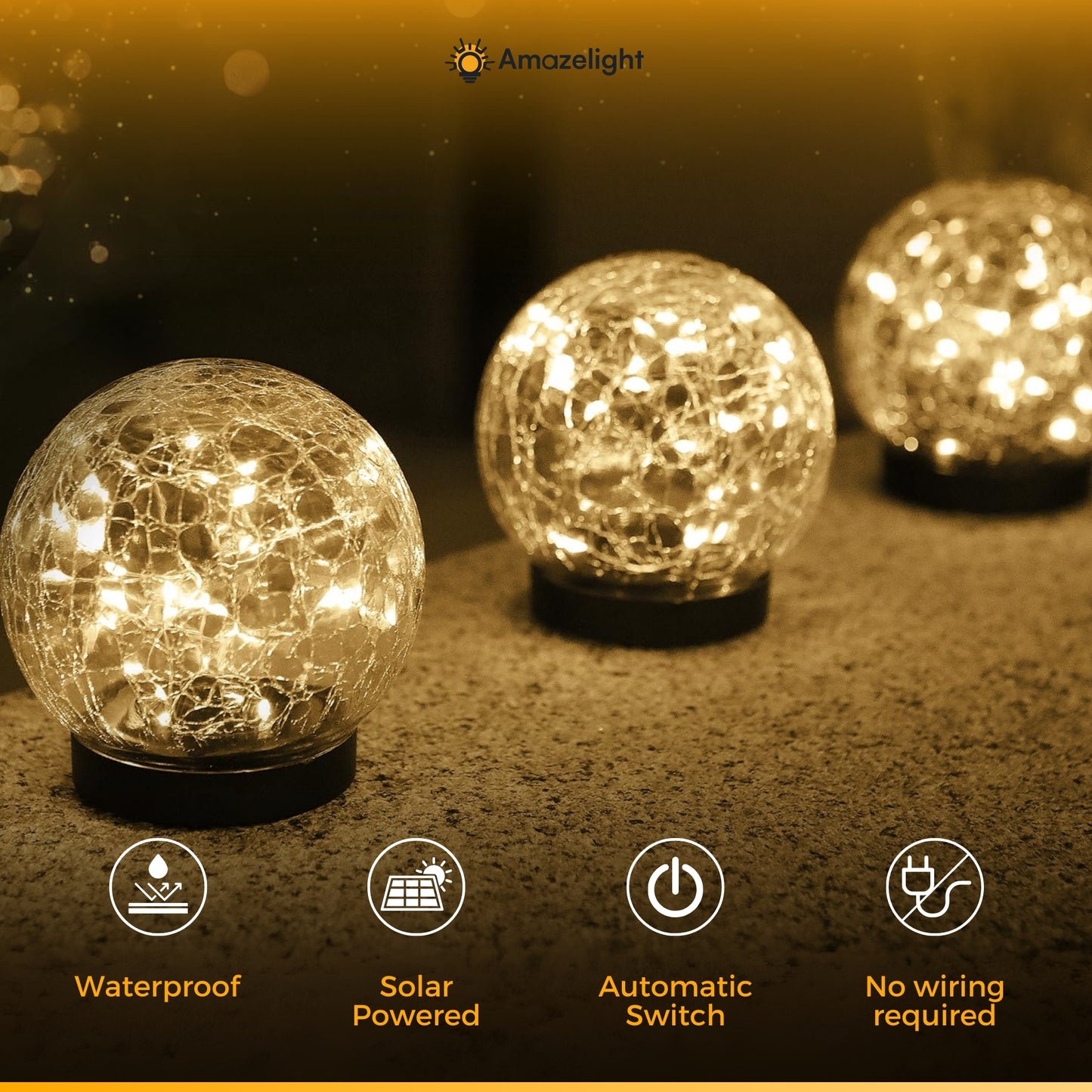 Solar Cracked Globe Lights