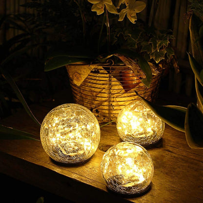 Solar Cracked Globe Lights